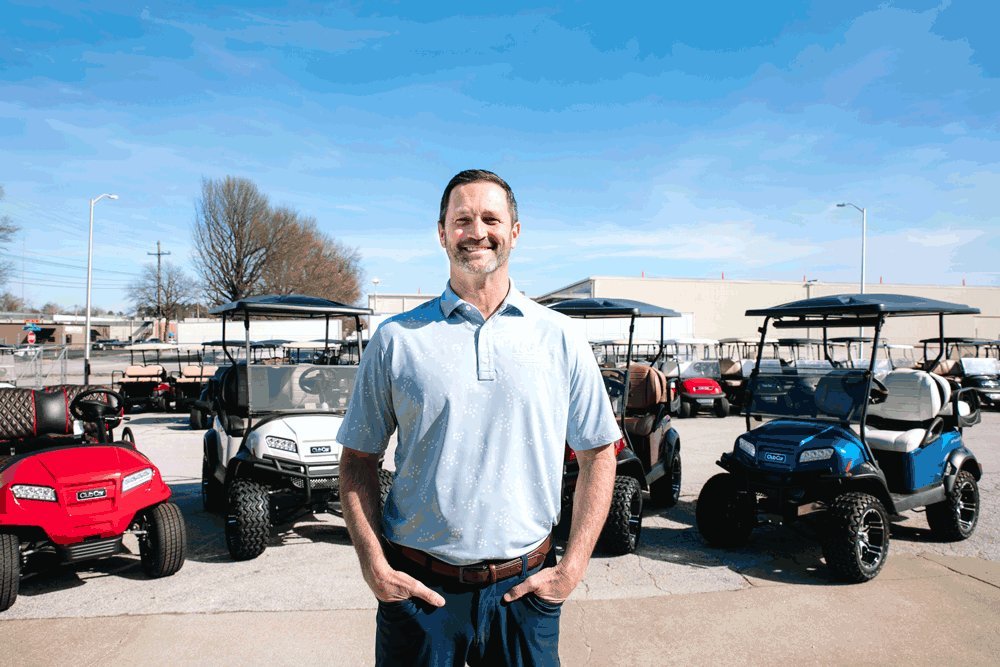 Brian Cheever and the team at Clear Creek Golf Car in 2021 produced $29 million in revenue. He's pictured above at the company's previous headquarters in Springfield.